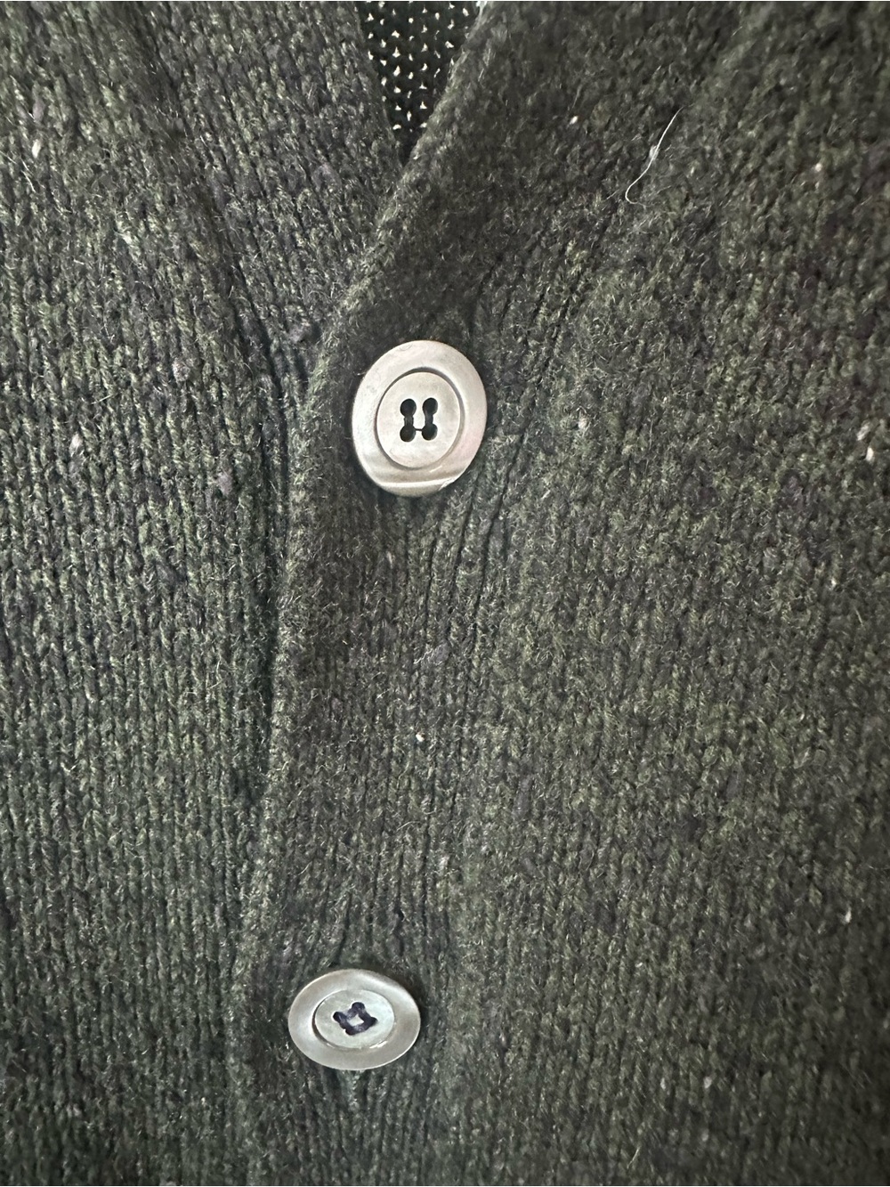 Vintage Malo Button Chunky Cardigan Olive Green SZ Large Italy Grandpa Sweater - Picture 3 of 5